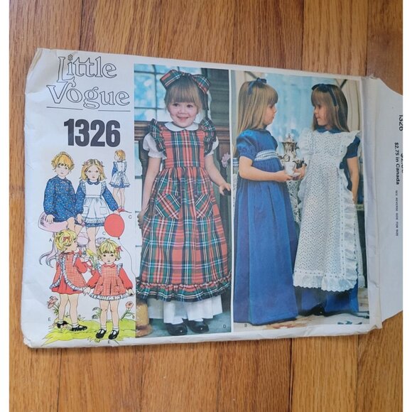 Vintage Little Vogue 1326 Girls Pageant Dress Pinafore Sewing Pattern Size 4 - Picture 1 of 8